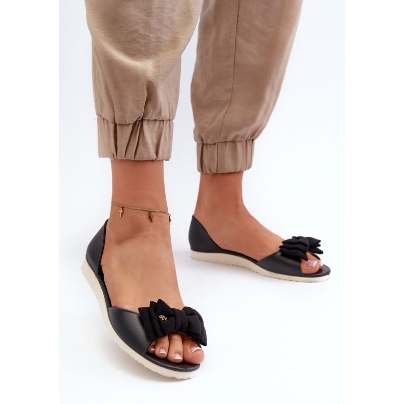 Ballerines en caoutchouc avec nœud pour femmes, noir Georia le noir 2