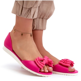 Ballerines Femme En Caoutchouc Avec Noeud Fuchsia Georia rose 8