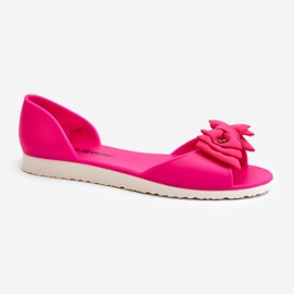 Ballerines Femme En Caoutchouc Avec Noeud Fuchsia Georia rose 3
