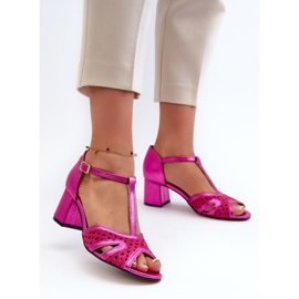 Sandales En Cuir À Talon Haut Pour Femme Maciejka 06551-15 Fuchsia rose 2