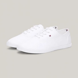 Tommy Hilfiger Baskets à lacets en toile W FW0FW07805YBS blanc 1