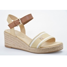 Tommy Hilfiger Sandale compensée en sangle W FW0FW08044ACR beige 1