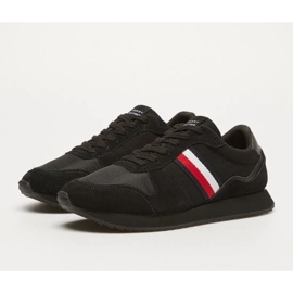 Chaussures Tommy Hilfiger Hi Vulc Low Stripes Mesh M FM0FM04946BDS le noir 1