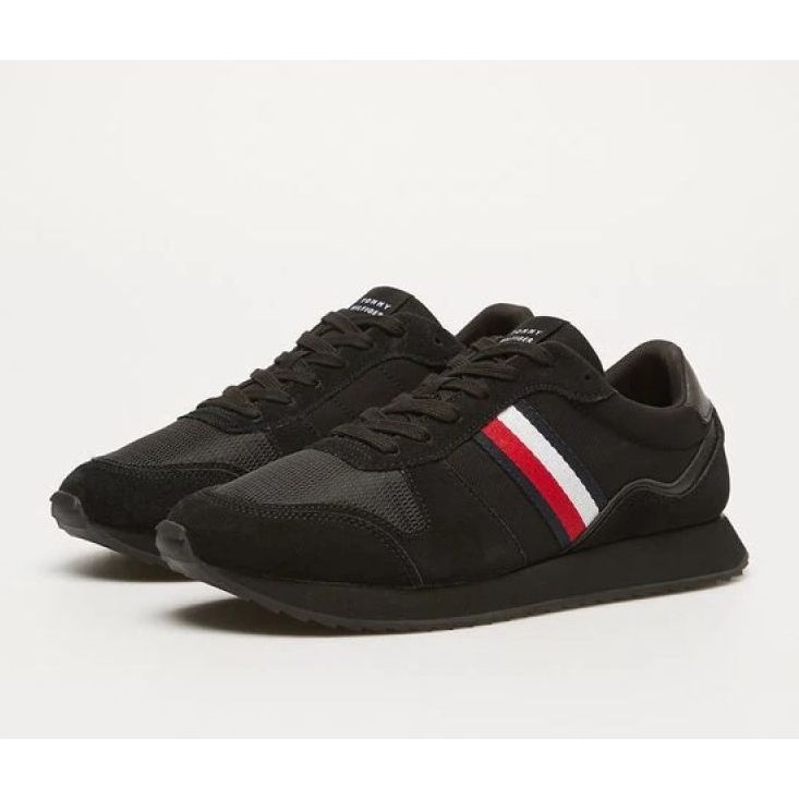 Chaussures Tommy Hilfiger Hi Vulc Low Stripes Mesh M FM0FM04946BDS le noir 1