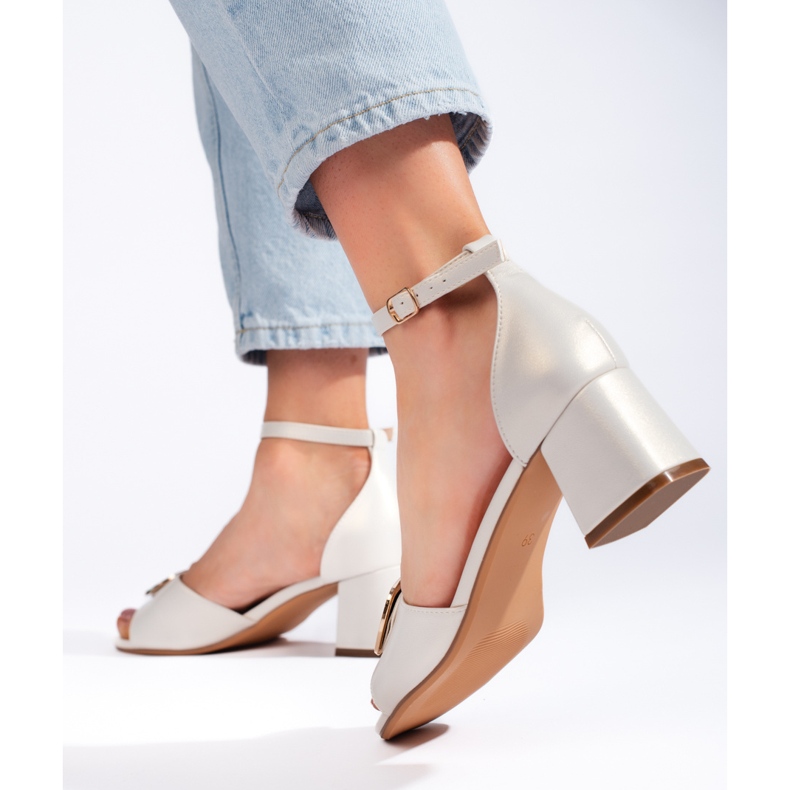 Sandales à talons gris clair de Sergio Leone 1