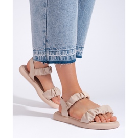 Sandales à enfiler confortables pour femmes beiges 1