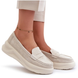 Mocassins Femme Daim Beige Clair Filidia 9