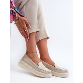 Mocassins Femme Daim Beige Clair Filidia 7