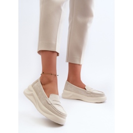 Mocassins Femme Daim Beige Clair Filidia 2