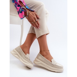 Mocassins Femme Daim Beige Clair Filidia 6