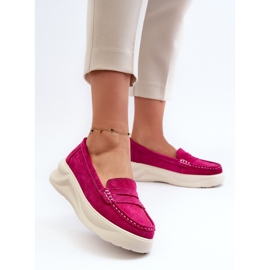 Mocassins Femme Daim Fuchsia Filidia rose 4