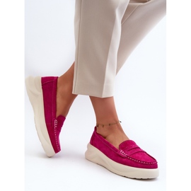 Mocassins Femme Daim Fuchsia Filidia rose 7