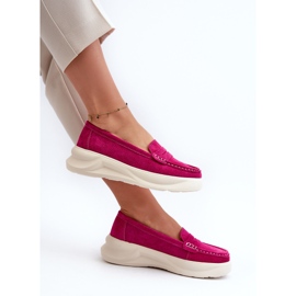 Mocassins Femme Daim Fuchsia Filidia rose 9