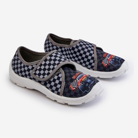 Chaussons confortables pour garçons avec fermeture scratch Befado 974Y540 Gris 1