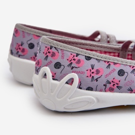 Befado Chaussons ballerines fille avec chatons 116Y327 Gris et Rose 2
