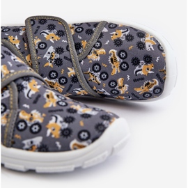 Chaussons confortables pour garçons avec fermeture scratch Befado 974Y552 Gris 2