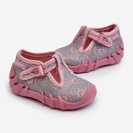 Chaussons confortables pour enfants BEFADO 110N490 gris et rose 1