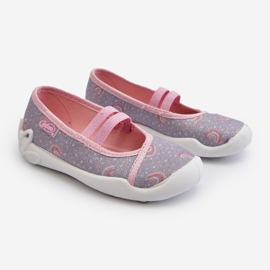Befado Chaussons Ballerines à Motifs 116X328 Gris et Rose 1