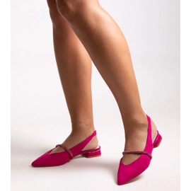 Ballerines rose foncé avec empiècement en cuir Morcosa 1
