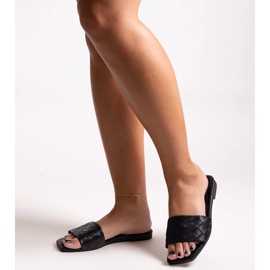 Tongs noires avec semelle intérieure matelassée Hakimi le noir 1