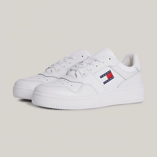 Chaussures Tommy Hilfiger Retro Basket Ess M EM0EM01395YBR blanc 1
