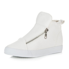 Lgm Baskets montantes avec fermeture éclair blanche 2