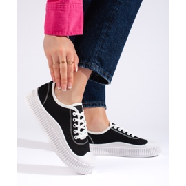 Baskets femme noires 1
