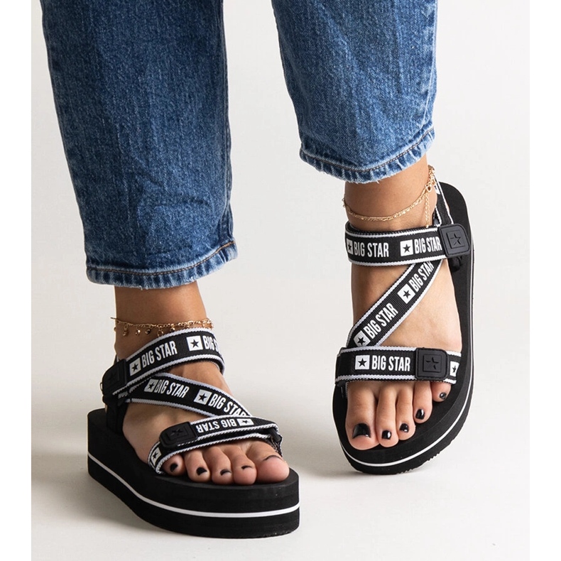 Sandales à plateforme noires Big Star NN274A525 le noir 1