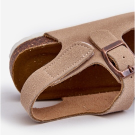 Sandales pour enfants sur plateforme en liège, fermeture velcro, Beige Rorria 2