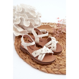 Sandales enfants avec fermeture velcro et fleurs, blanc Netalee blanche 4