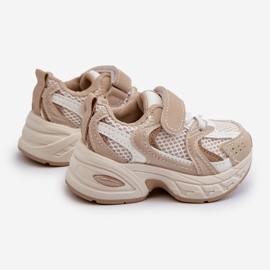 Chaussures de sport pour enfants, baskets avec velcro, beige Rulagia 2