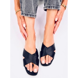 Chaussons femme Fuzzy Black noir 1