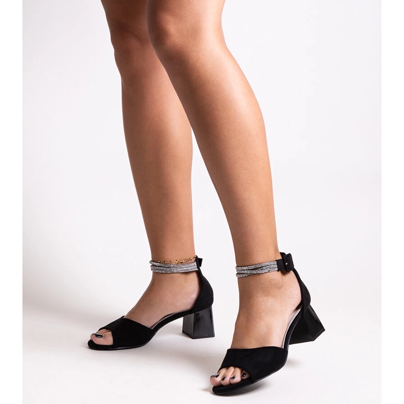 Sandales à talons hauts avec semelle intérieure en cuir Nadira noir 1