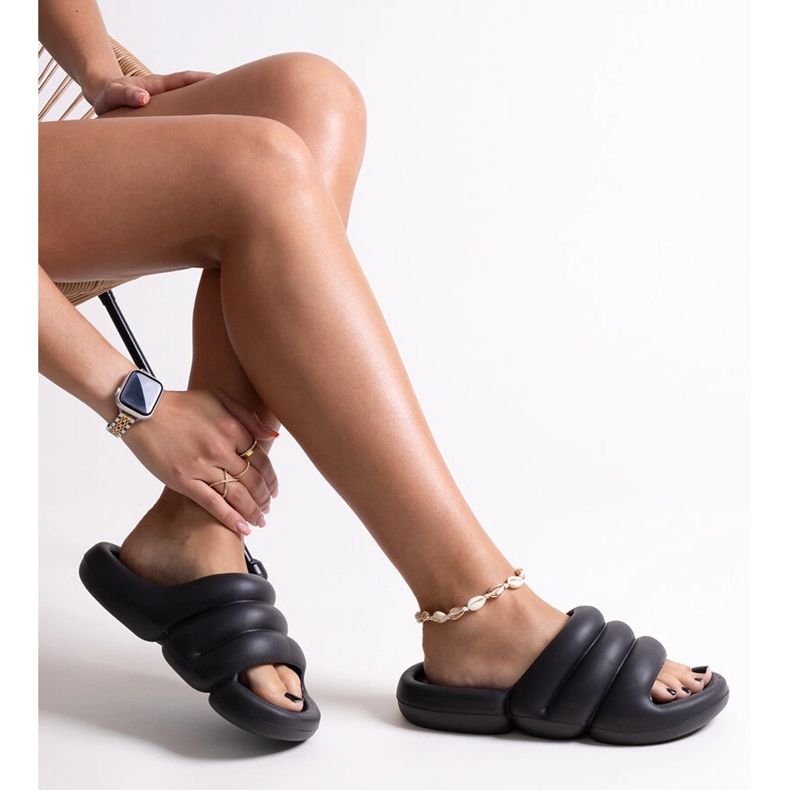 Chaussons en mousse Haile noirs 1 Chaussons en mousse Haile noirs 1