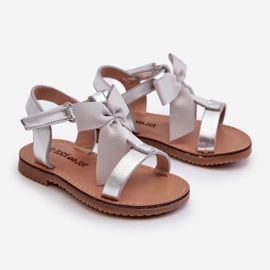 Sandales enfant avec nœud velcro, argent Joratia 1