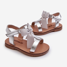 Sandales enfant avec nœud velcro, argent Joratia 2