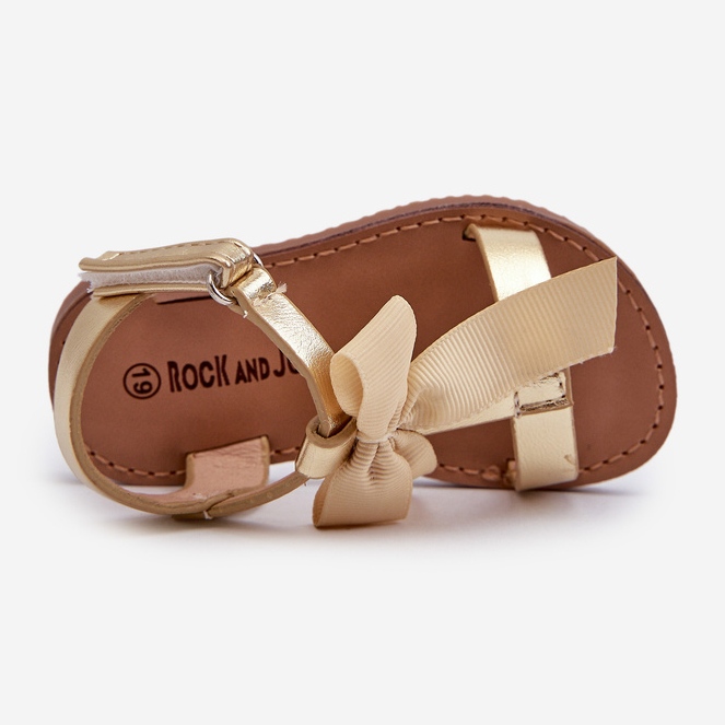 Sandales enfant avec nœud velcro, doré Joratia 2