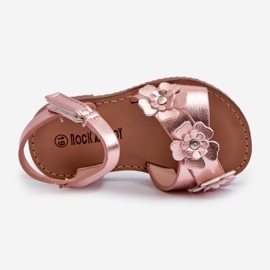 Sandales pour enfants décorées de fleurs, fermées par velcro, rose Fagossa 2 Sandales pour enfants décorées de fleurs, fermées par velcro, rose Fagossa 2