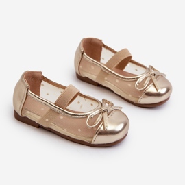 Ballerines enfant à nœud, dorées Jellema d'or 1