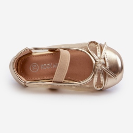 Ballerines enfant à nœud, dorées Jellema d'or 2