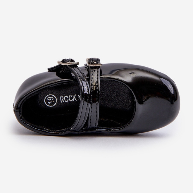 Ballerines enfant en cuir verni à brides, Noir Margenis le noir 2 Ballerines enfant en cuir verni à brides, Noir Margenis le noir 2