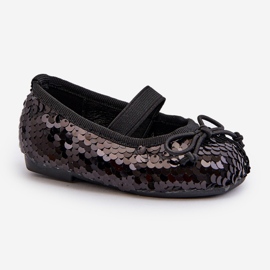 Ballerines enfant ornées de paillettes, Noir Weries le noir 6