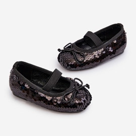 Ballerines enfant ornées de paillettes, Noir Weries le noir 1