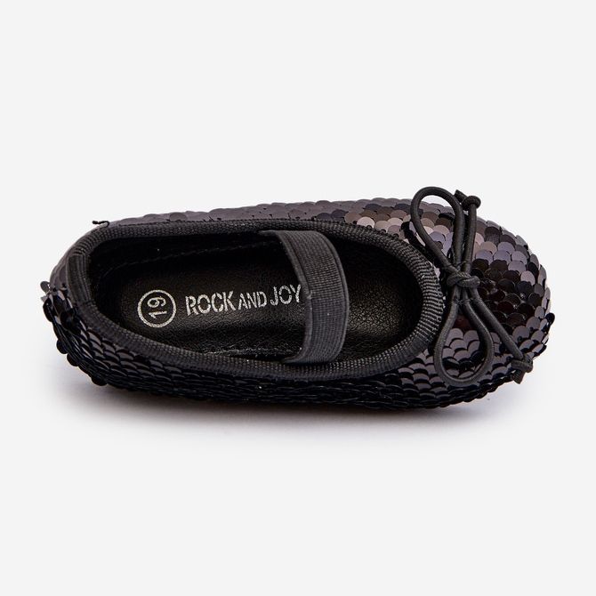 Ballerines enfant ornées de paillettes, Noir Weries 2