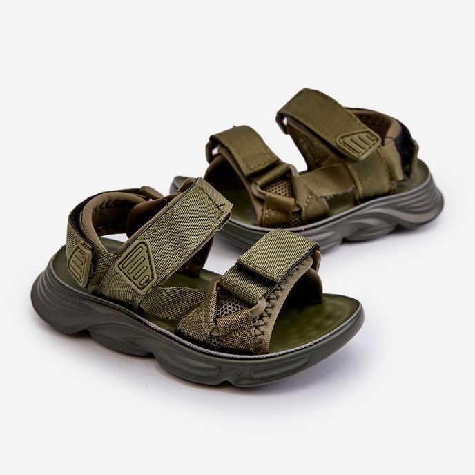 Sandales pour enfants avec fermeture velcro, vert Orretta 1
