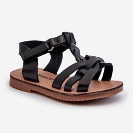 Sandales pour enfants avec fermeture velcro, Noir Marimona le noir 1