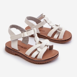 Sandales pour enfants avec fermeture velcro, Blanc Marimona 1