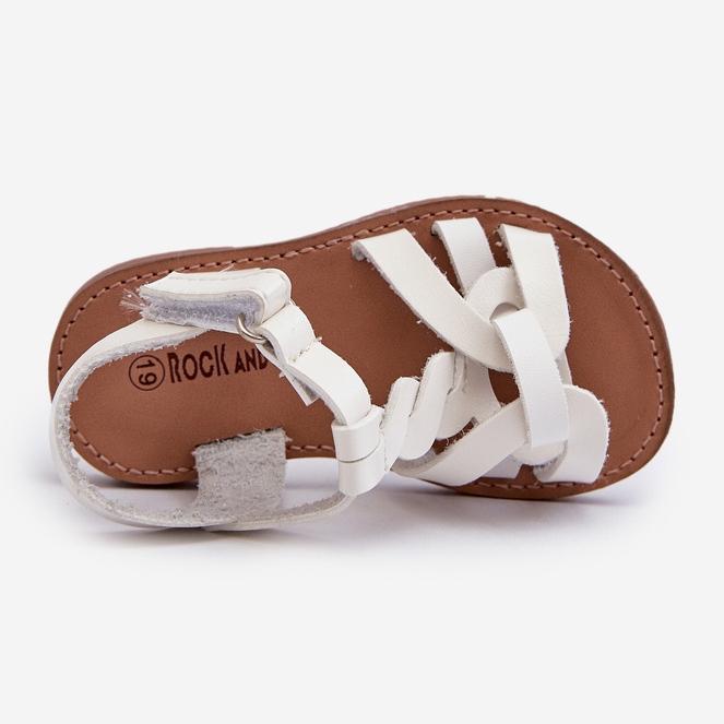 Sandales pour enfants avec fermeture velcro, Blanc Marimona 2