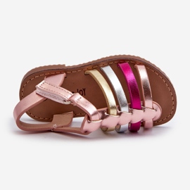 Sandales spartiates pour enfants à fermeture velcro, multicolore Radovia rose 1