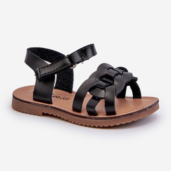 Sandales pour enfants avec fermeture velcro, Noir Venikoria 1
